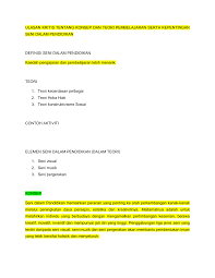 Seni dalam pendidikan atau singkatannya sdp menekankan sesuatu yang baru dan ianya menggabungkan tiga elemen penting. Https Pdfcoffee Com Download Ulasan Kritis Tentang Konsep Dan Teori Pembelajaran Serta Kepentingan Seni Dalam Pendidikandocx Pdf Free Html