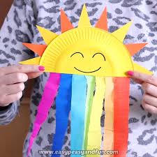 Paper Plate Sun And Rainbow Craft Video Video Rainbow Crafts Preschool Crafts Crafts