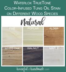 I recommend waterlox sealant for a durable finish that can be wiped down. Testing Truetone Color Infused Tung Oil On Different Wood Species Houseful Of Handmade