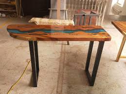 Table Noyer Epoxy Resine River Table Mobilier En Bois Design De Table Epoxy