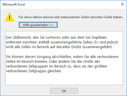 Sie möchten in excel mehrere tabellen zusammenführen? Fur Diese Aktion Mussen Alle Verbundenen Zellen Dieselbe Grosse Haben It Service Ruhr