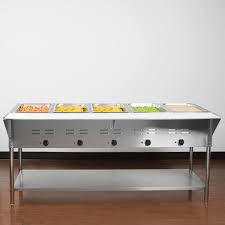 Servit Est 5we Five Pan Open Well Electric Steam Table With Undershelf 208 240v 3750w Steam Tables Electricity Bbq Equipment