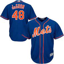 Jacob degrom was pulled from a second straight start with an arm injury, this time leaving after three perfect innings with right shoulder soreness, but the new york mets bullpen stepped up to finish a. Men S Majestic New York Mets Degrom Coolbase Jersey All Pro Athletics Ob Inc