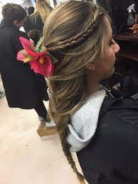 My Hair Hawaiian Style For A Show Hawaiian Hairstyles Girl Hairstyles Hair