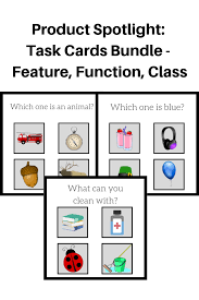 Product Spotlight Task Cards Bundle Feature Function Category Class Speech Therapy Worksheets Language Therapy Activities Task Cards