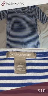 Banana Republic White And Blue Shirt Size S In 2020 Blue And White Striped Shirt Blue Shirt Shirts