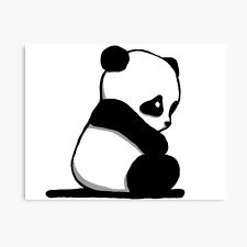 Sad panda, drawing Photographic Print by nijess | Redbubble