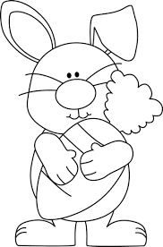 Download free easter bunny pictures to color for easter. Black And White Bunny With A Giant Carrot Bunny Coloring Pages Easter Bunny Colouring Easter Coloring Sheets