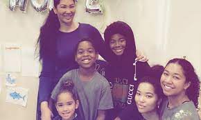 Hi kimora i luv u,ur kids and ur show. Kimora Lee Simmons Poses Up With All Five Children At Her Son Wolfe S Fifth Birthday Bash Daily Mail Online