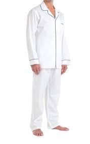 White W/Black Men's White Classics PJs