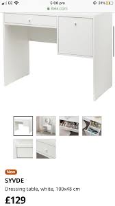 Syvde White Dressing Table Ikea Large Drawers Painted Drawers Dressing Table