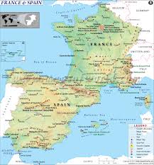 Map Of France And Spain Deutschlandkarte Frankreich Karte Republik Osterreich
