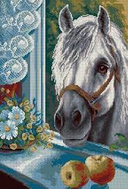 36.29 cm x 52.61 cm (14 1/4 x 20 3/4 in) colors: Cross Stitch Pattern To Free Download Instantly In Pdf File With Horse And Apples Cross Stitch Horse Cross Stitch Animals Cross Stitch