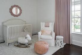 Elegant white pink and gray damask baby crib bedding set for a girl's princess theme nursery room pretty pink and gray princess nursery room for a baby girl.a pink and gray elephant theme nursery would have been very cute. Pink Mirror Over Light Gray Wood French Crib Transitional Nursery