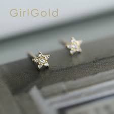 Stud gold earrings designs with price and weight, gold studs designs.our channel is to showcase the latest trends and designs in the fashion industry. 9k Real Solid Gold Stud Stars Drop Crystal Earring Jewelry Simple Minimal Women Gift Bridesmaid Bride Stud Earrings Aliexpress