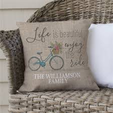 Life Is Beautiful Enjoy The Ride Personalized Throw Pillow | GiftsForYouNow
