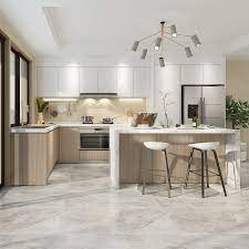 Simple wall colors look beautiful with the modern kitchen. The Cabinet Design Is Embodied In The People Oriented