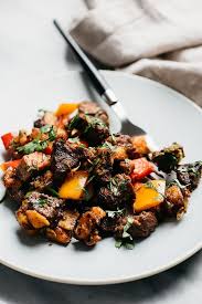 Whole30 Steak Bites With Sweet Potatoes And Peppers Our Salty Kitchen