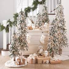 Pre Lit Alpine Christmas Trees Grandin Road Farmhouse Christmas Decor Christmas Garland Christmas Fireplace Decor