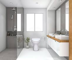 Bath room, ceiling lighting, enclosed shower, slate floor, and stone tile wall rain shower photo 2 of 21 in house in the woods. 5 Places You Can Easily Squeeze An Extra Bathroom Into Your Home