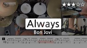 Pida music servidor de download : 044 Always Bon Jovi Pop Drum Cover Score Lessons Tutorial Drummate Youtube