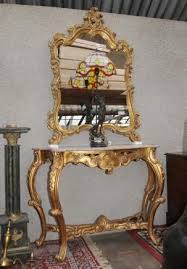 Photo Of French Rococo Gilt Console Table Mirror Set Hand Carved Mirrored Console Table French Rococo Mirror Table
