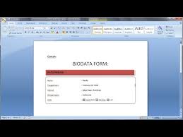 Belajar Microsoft Word 2007 Cara Membuat Blanko Form Formulir Data Pribadi Youtube