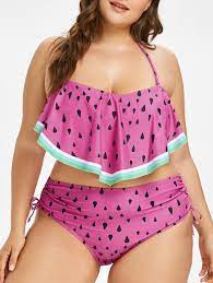Plus Size High Waisted Watermelon Bikini Set Plus Size Bikini Plus Size Swimwear Plus Size
