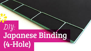 Flip the book over, fold your rubber band, and thread one end of the rubber band through the top hole and one through the bottom hole. Diy Japanese Bookbinding Tutorial 4 Hole Sea Lemon Youtube