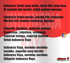 Disana tempat lahir beta dibuai dibesarkan bunda tempat berlindung di hari tua sampai akhir. Lirik Lagu Indonesia Raya