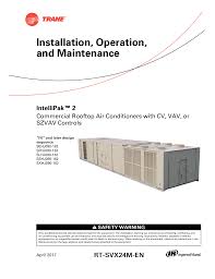 Provides consistent, accurate responses to next generation refrigerant. Intellipak 2 Commercial Rooftop Air Conditioners With Cv Manualzz