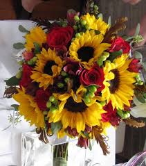 Wedding bouquets with sunflowers and red roses. Sunflower And Rose Bouquet Wedding Off 78 Buy