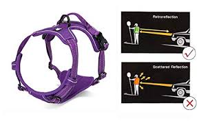 Juxzh Soft Front Dog Harness Best Reflective No Pull Harness With Handle And Two Leash Attachments