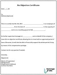 Employment application means the letter written for getting a job. Noc Format Templates Samples Writing Tips Leverage Edu