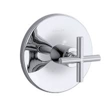 The water temperature should never be set when the desired water temperature has been reached, replace the red or black collar on the valve stem. Kohler Purist Wall Mounted Concealed Thermostatic Temperature Control Valve With Crosshead Handle