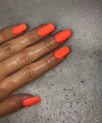 61 Simple Short Acrylic Summer Nails Designs For 2019 Koees Blog Orange Acrylic Nails Neon Nails Orange Nails