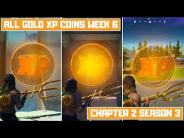 Xp coins are back with a boom in fortnite chapter 2 season 4. All 3 Gold Xp Coins Locations Week 6 Secret Xp Coins Fortnite Chapter 2 Season 3