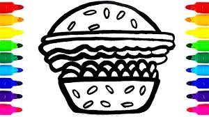 Burger Drawing And Colouring For Kids Learn Colors For Kids Drawing World Kids Drawing For Kids Coloring For Kids Burger Drawing