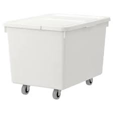 Sockerbit Bac Avec Roulettes Et Couvercle Blanc Ikea En 2020 Ikea Couvercle Decor De Bureau A Domicile