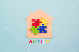 There is often nothing … House Symbol With Colorful Puzzle On A Blue Background Autism Stock Photo Picture And Royalty Free Image Image 138516182