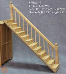 1 12 Scale Diy Dollhouse Miniature Staircase Furniture Straight Stairway With Right Handrail Diy Dollhouse Dollhouse Miniatures Diy Diy Dollhouse Furniture