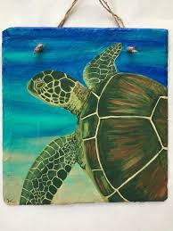 Excited To Share This Item From My Etsy Shop Hawaiian Honu Art Painting Turtle Seaturtle Hawa Sea Turtle Painting Turtle Painting Canvas Turtle Painting