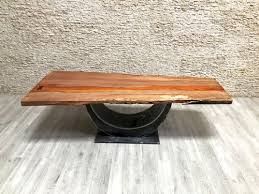 Live edge exotic wood coffee table crankydoodlestudio $ 650.00. Contemporary Dining Table Taumen66 Arrelart Exotic Wood Iron Base Rectangular