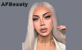 AFBeauty Synthetic Hair Long Silver Wigs for Women Grey Ash Blonde Colorful  lace Front Wigs Gray Glueless Synthetic Lace Front Wig Pre Plucked Hairline  Cosplay Lace Frontal Colored Wig 22 Inch :