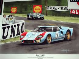 24 Hours Of Le Mans In France In 1966 1966 Le Mans 24 Heures Hours Ford Gt40 Mk2 Mkii Ken Miles Denny Hulme Shelby Ford Gt40 Ford Gt Le Mans