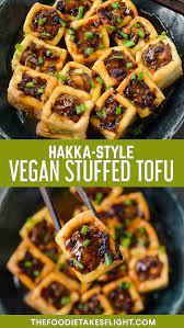 Vegan Hakka Style Stuffed Tofu Recipe Vegan Meat Substitutes Tofu Minced Meat Recipe