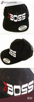 New Lids Boss Embroidered Front Black Baseball Hat Black Baseball Hat Fitted Hats Blue Shirt Dress