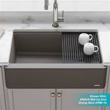 Check spelling or type a new query. Kraus Bellucci Apron Front Farmhouse Workstation Kitchen Sink Single Bowl 32 88 In Brown Kgf1 33brown Rona