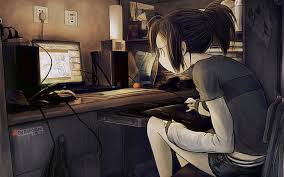 Hd Wallpaper Anime Character Sit On Chair In Front Of Computer Digital Art Wallpaper Flare The visual search engine for all animated characters. hd wallpaper anime character sit on