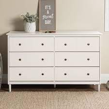 I'll show you how to make a 6 drawer tall dresser with materials from the home center and easy joinery. Manor Park Mid Century Modern 6 Drawer Solid Wood Dresser White Walmart Com Walmart Com